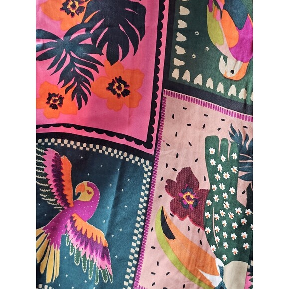 Live 4 Truth Wide Leg Palazzo Pants womens SZ M Tropical Birds Boho Bohemian art - Picture 6 of 8